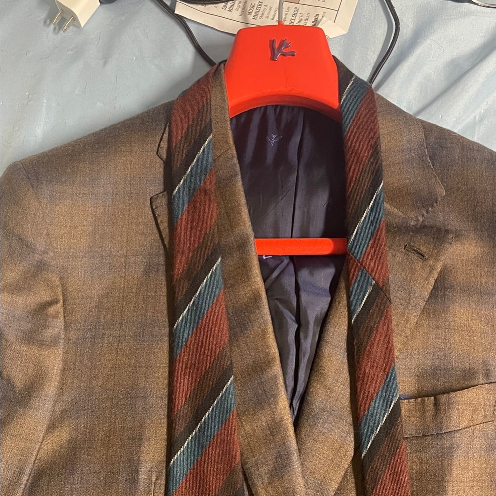 Isaia Brown Windowpane Blazer - Wool/Cashmere Blend